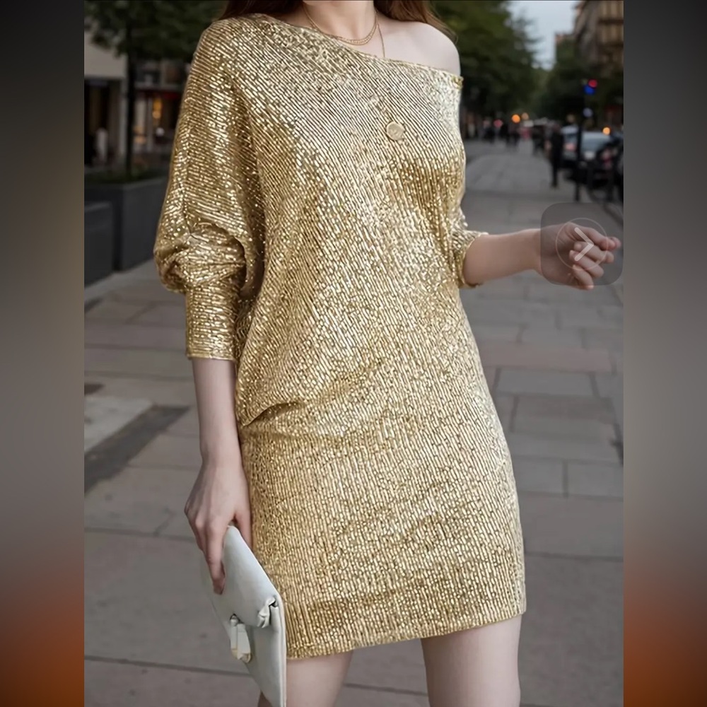 NWOT Gold Sequin Dress